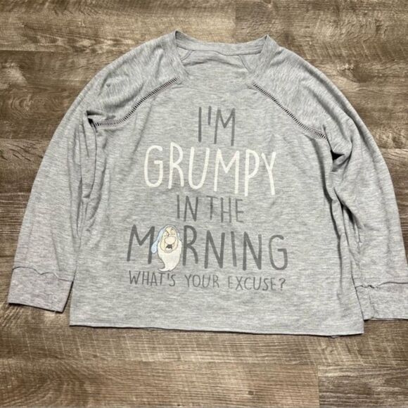 Disney Sleepwear “I’m grumpy in the morning. What’s your excuse?” Long Sleeve - Picture 1 of 8